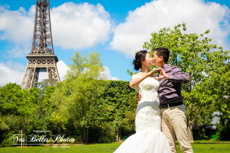 Séance photo couple mariage chinois Paris